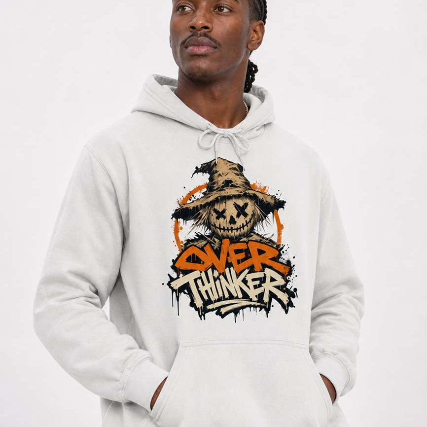 Over Thinker Scarecrow Pullover Hoodie | Funny Halloween Hoodie