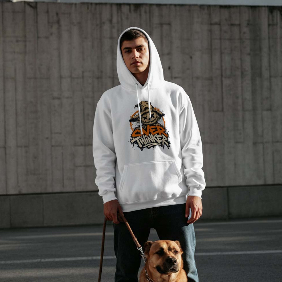 Over Thinker Scarecrow Pullover Hoodie | Funny Halloween Hoodie
